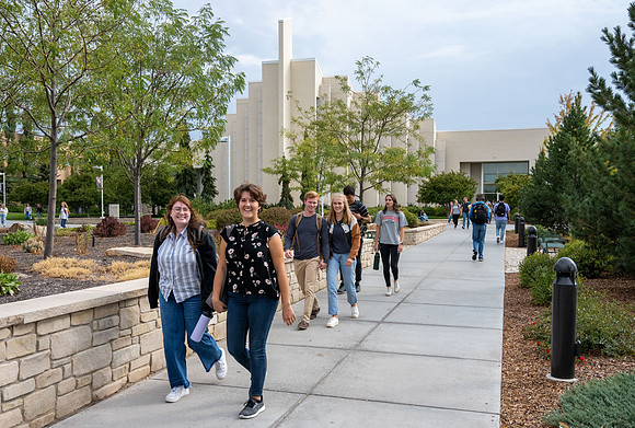Students on campus the first week of Fall Semester.