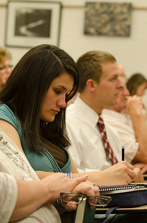 Participants listen to instructors teach during Education Week 2013. Photo by Taylor Davenport