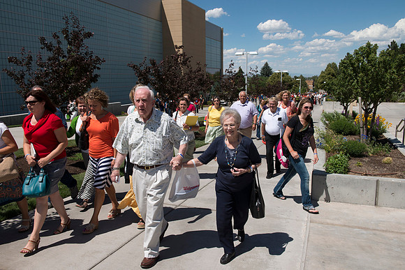The campus is a buzz with patrons at the 2013 Education Week at BYU-Idaho.   BYU-Idaho photo by Michael Lewis