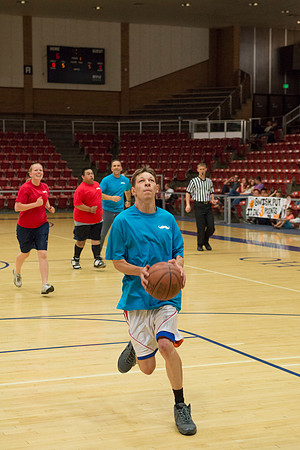 Bob Christensens Special Education class puts on a great show in the Hart Gym playing basketball.