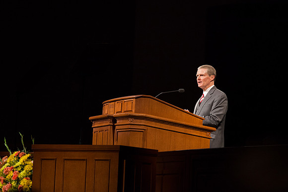Elder Bednar speaks during Devotional at BYU-Idaho.