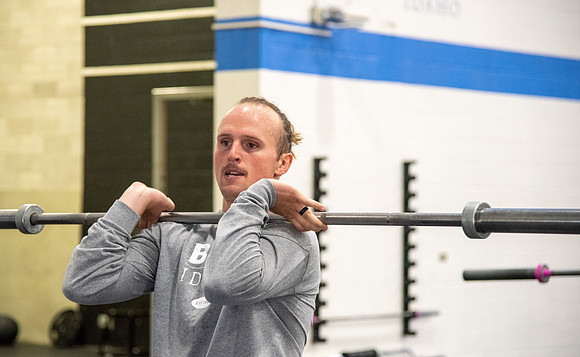 BYU-Idaho students doing Cross-fit Training in the Hart Fitness Center.