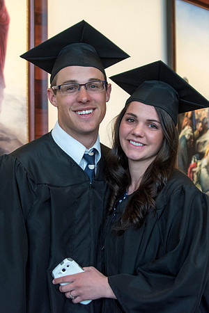 Brigham Young University-Idaho Graduates tour campus with their families saying goobyes to peers and getting pictures with friends and family before the convocation ceremonies. Photo by Ryan Chase