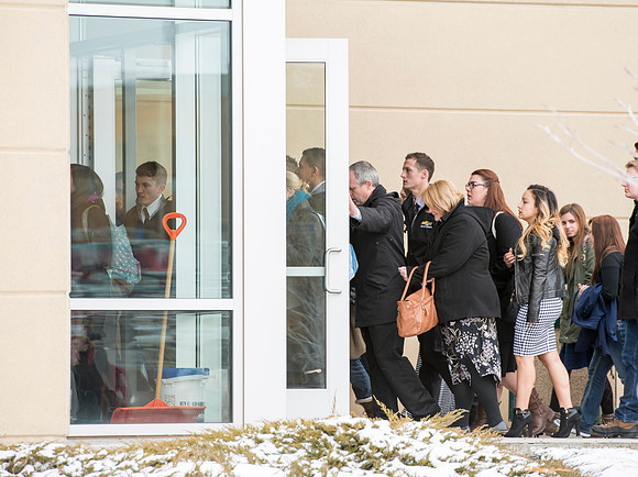 Students gather for the first devotional of Winter 2016 semester.