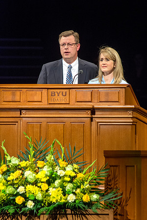 To start off the Winter 2016 semester, President Clark G. Gilbert and his wife Christine Gilbert, speak together at devotional about the importance of building and maintaining families.