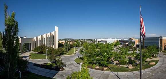 View of Taylor Quad from Kimball Building balcony.