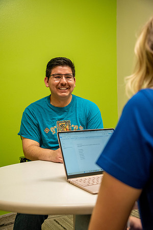Students mentoring other students at the Mentor Hub at the Manwaring Center.