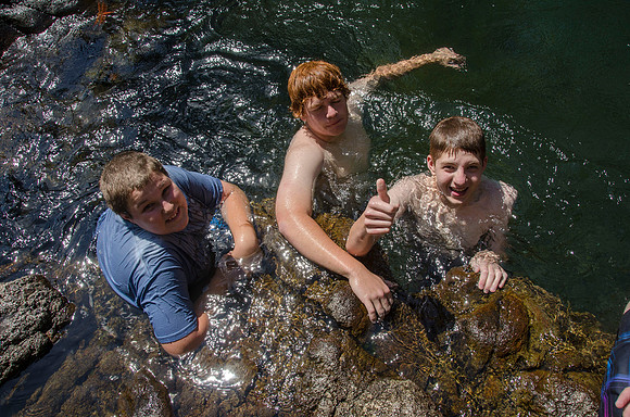 Union Falls Hike: A 17 mile hike round trip and you cross the river 4 times each way.  A very rewarding hike with a beautiful view of Union Falls. Then the real joy is to jump into Ouzel Pool which is