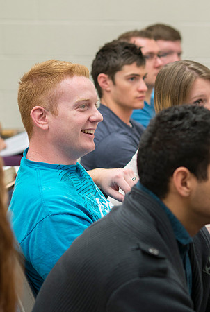 Michael Bolingbroke an instructor in the Religion Dept teaches a New Testament class.