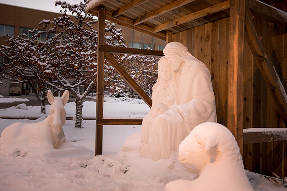 The Nativity in front of the Taylor Building.