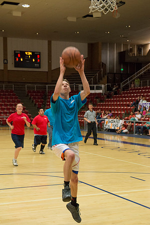 Bob Christensens Special Education class puts on a great show in the Hart Gym playing basketball.