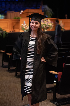 Student Graduates and Faculty meet in the I-Center for Commencement.