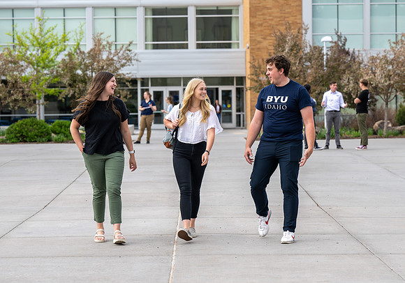 Student models for Admissions Viewbook cover options. May 2023