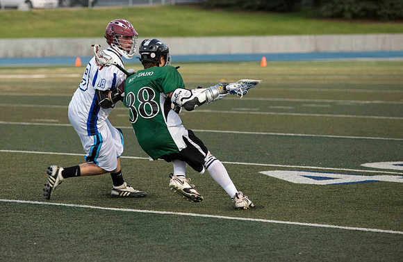 The Spartans best the Vikings in the Lacrosse Championship game.  One of the Competitive Sports Leagues which is part of the Student Activity Program at BYU-Idaho.