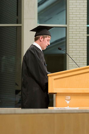 Page Wiberg giving a speech at convocation