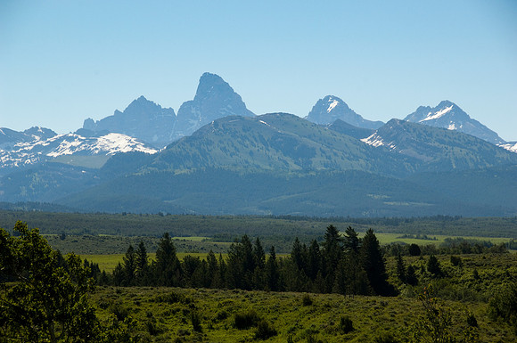 A view of the Tetons from Badger Creek .<br/>Photo by Michael Lewis