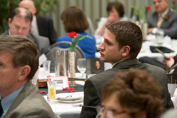 Eliza R. Snow Award members and guest enjoy an evening of god food and entertainment honoring Rick and Cheryl Hansen for their service towards the Arts.