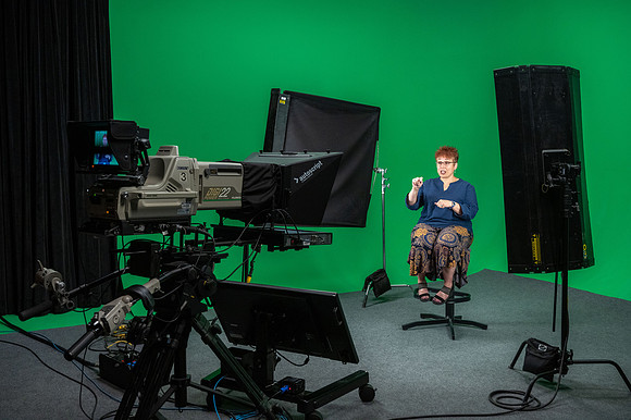 Behind the scenes of devotional in the I-Center.