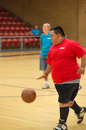 Bob Christensens Special Education class puts on a great show in the Hart Gym playing basketball.