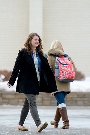 Students come back to school for the start of the winter semester.