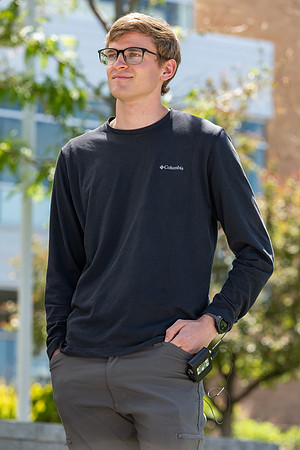 The video production team films and interviews AJ, a second semester student at BYU-Idaho.