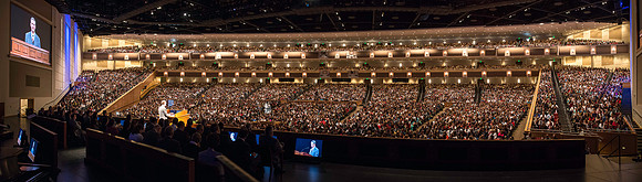 Elder David A. Bednar, of the Quorum of the twelve speaking to a full house in the BYU-Idaho Center devotional.