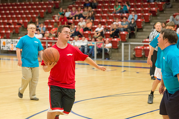Bob Christensens Special Education class puts on a great show in the Hart Gym playing basketball.