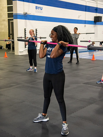 BYU-Idaho students doing Cross-fit Training in the Hart Fitness Center.