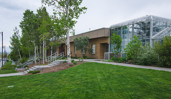 Exterior of the Ezra Taft Benson Building.