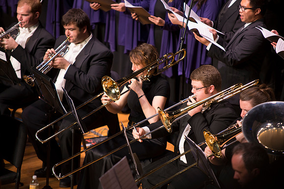 Performance of 'How Beautiful Upon the Mountains' in the College of Southern Idaho auditorium.