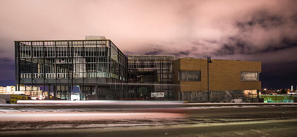Night Construction look at the new science building.