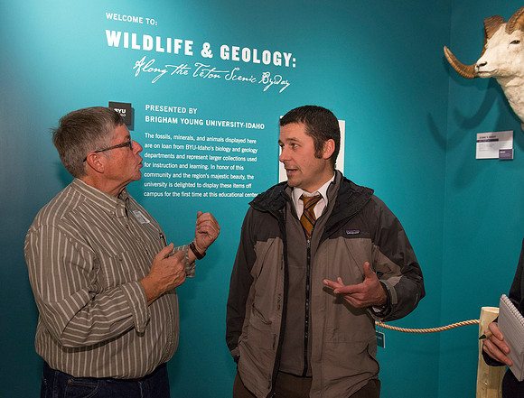 BYU-Idaho worked with the Teton Geotourism Center in Driggs, Idaho, creating a Wildlife and Geology exhibit of pieces from the Biology and Geology museums at BYU-Idaho. A ribbon cutting was held for a