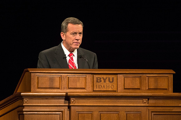 Elder Randall K. Bennett, General Authority Seventy, speaks at devotional.