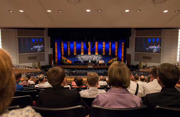 Commencement ceremony in the BYU-Idaho Center.  BYU-Idaho photos by Michael Lewis