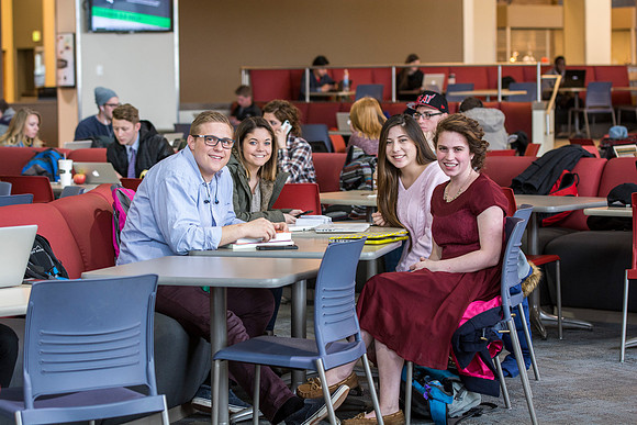 Students come back to school for the start of the winter semester.
