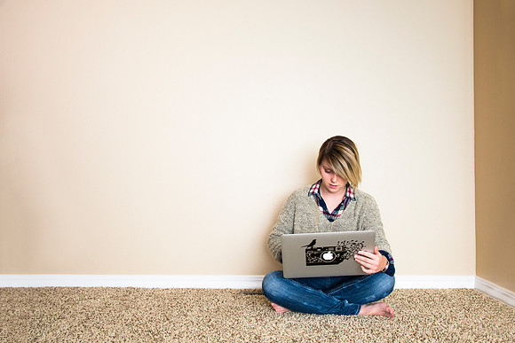 Online Student, Chance Beattie, works on assignments at home.
