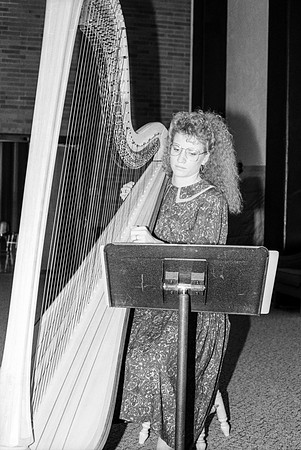 Harp player playing a piece at the President's Clib Banquet