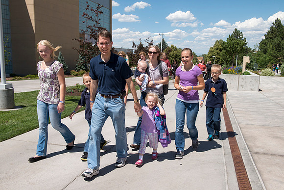The campus is a buzz with patrons at the 2013 Education Week at BYU-Idaho.   BYU-Idaho photo by Michael Lewis