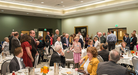 Ricks College Alumni gather for a breakfast in honor of Vance & Diane Hendricks who recieved the Alumni Award of Excellence.