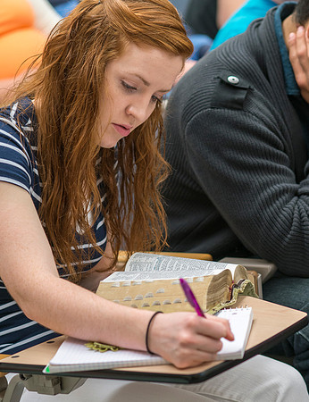 Michael Bolingbroke an instructor in the Religion Dept teaches a New Testament class.