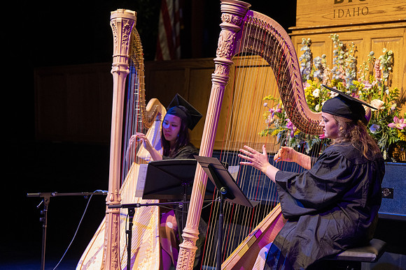 Convocation for the College Performing and Visual Arts in the Hart Gym.