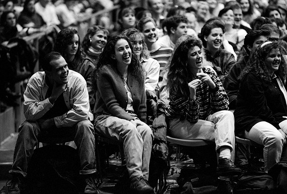 Peter Valspar speaks to students at Ricks College during devotional