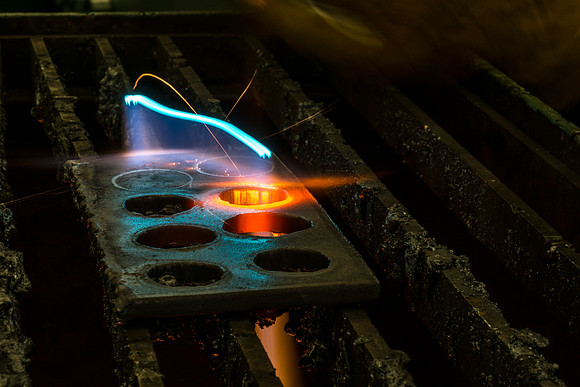 Students from the welding program, work on projects during class in the Austin Building.