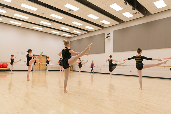 Students from Sister McChesney's Ballet class practice for an upcoming final on an early Tuesday morning.