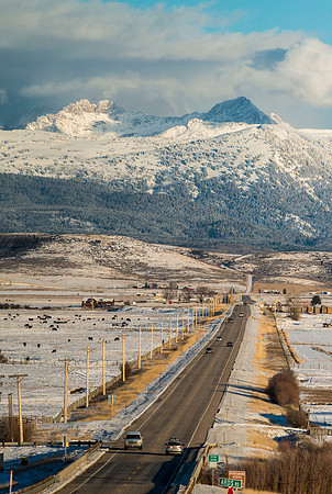 Tetons shrouded in clouds.