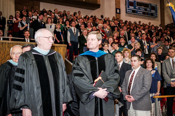 President David A, Bednar, President Gordon B. Hinckley and Elder L. Tom Perry in the procession