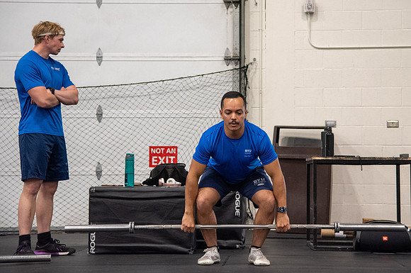 BYU-Idaho students doing Cross-fit Training in the Hart Fitness Center.
