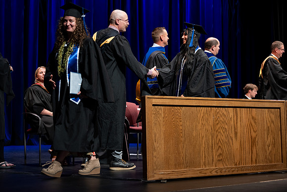 Graduates during convocation for the College of Performing and Visual Arts.