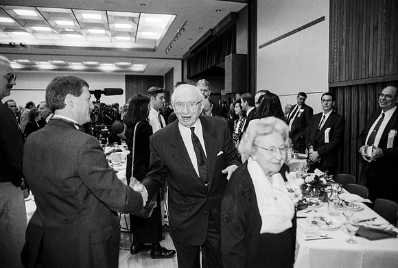 President Gordon B. Hinckley and Sister Hinckley at the Inauguration reception