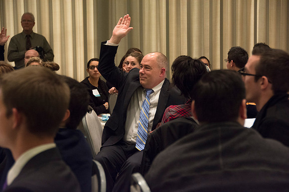 Pathway Employees meet together for a meeting in the MC Ballroom.